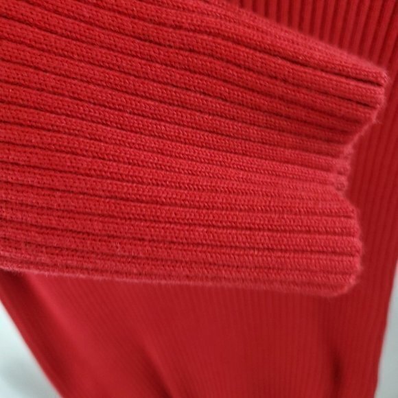 Vintage Y2K Tommy Hilfiger Logo Red Ribbed Long Sleeve 100% Cotton Sweat… - Picture 11 of 16